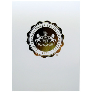 white folder with gold The Pennsylvania State University Seal